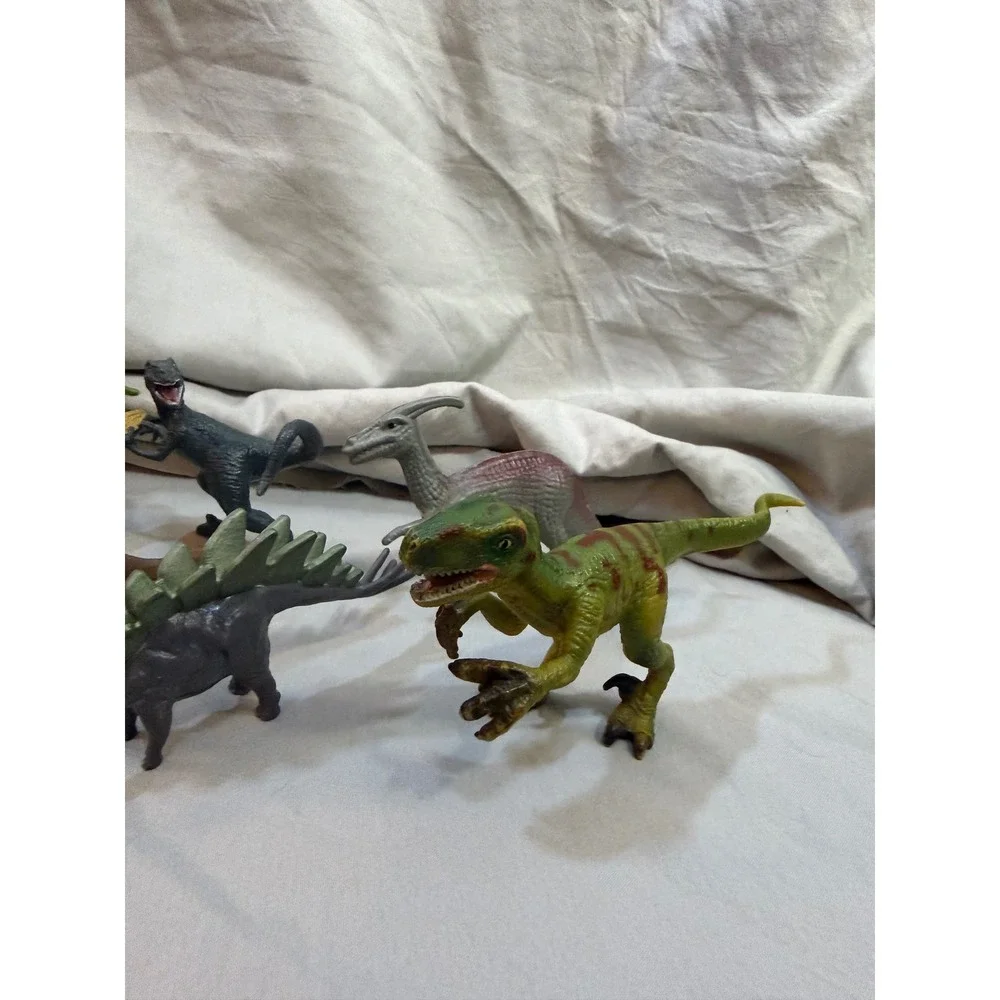 Assorted Dinosaur Action Figure Toy Lot 8 Piece Set Triceratops Stegosaurus